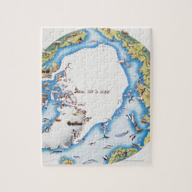 Map of Arctic Jigsaw Puzzle (Vertical)