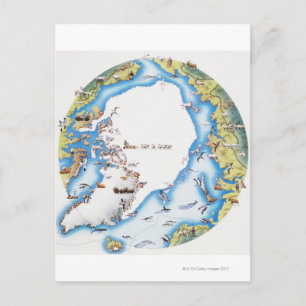 Map of Arctic Postcard