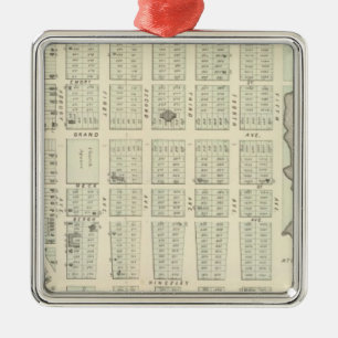 Map of Asbury Park, Monmouth County, New Jersey Metal Ornament
