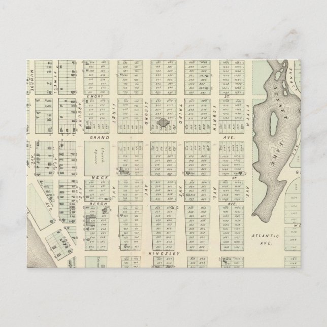 Map of Asbury Park, Monmouth County, New Jersey Postcard (Front)