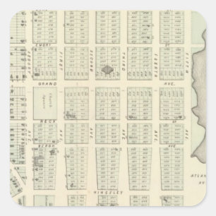 Map of Asbury Park, Monmouth County, New Jersey Square Sticker