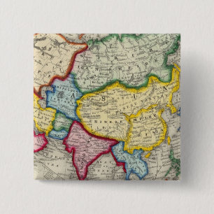 Map Of Asia 2 Inch Square Button
