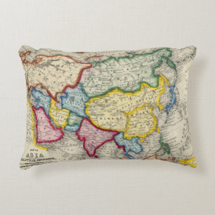 Map Of Asia Decorative Pillow