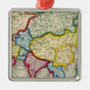 Map Of Asia Metal Ornament