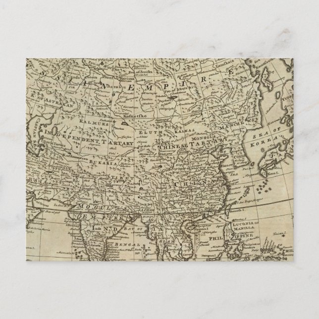 Map of Asia Postcard (Front)