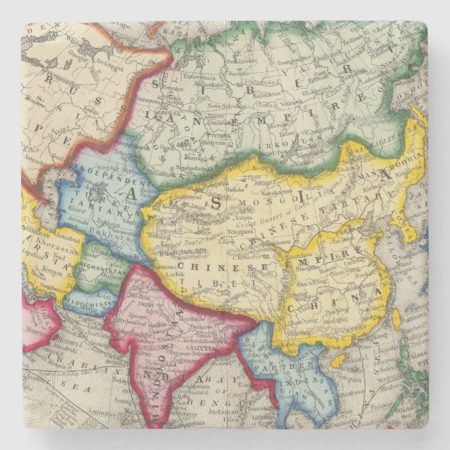 Map Of Asia Stone Coaster (Front)