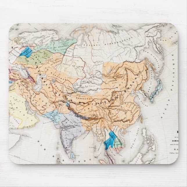 Map of Asia | Time of Kublai Khan Mouse Pad (Front)