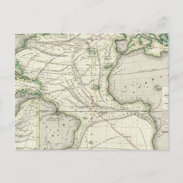 Map of Atlantic Ocean Postcard (Front)