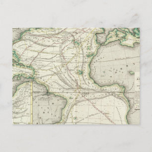 Map of Atlantic Ocean Postcard
