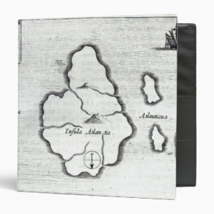 Map of Atlantis, from 'Mundus Subterraneus' Binder