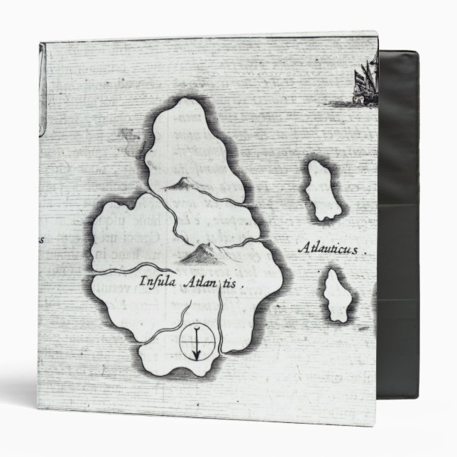 Map of Atlantis, from 'Mundus Subterraneus' Binder (Front/Inside)