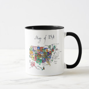 Map of Attractions of United States of America Mug
