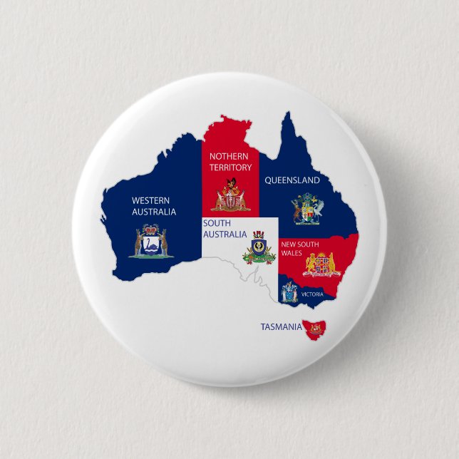 Map of Australia 2 Inch Round Button (Front)