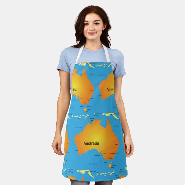 Map Of Australia Apron (Worn)