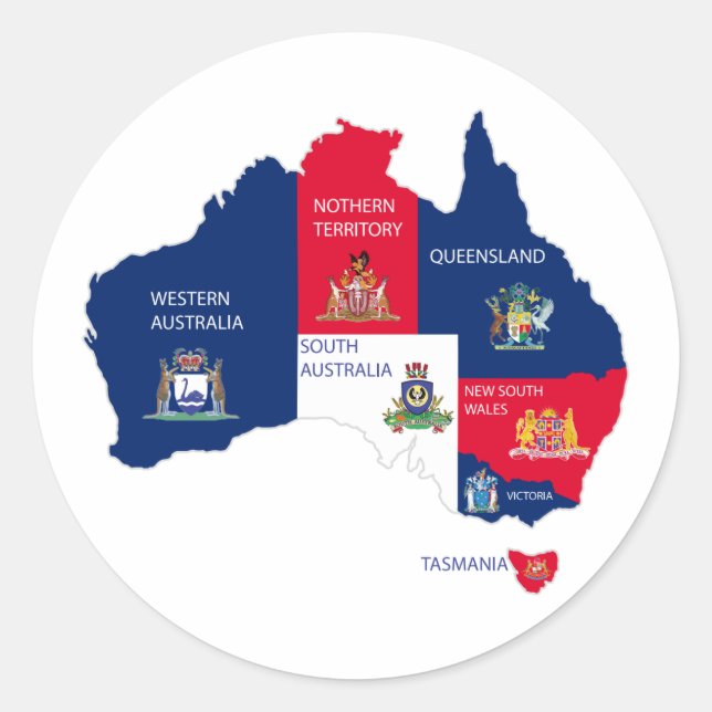 Map of Australia Classic Round Sticker (Front)