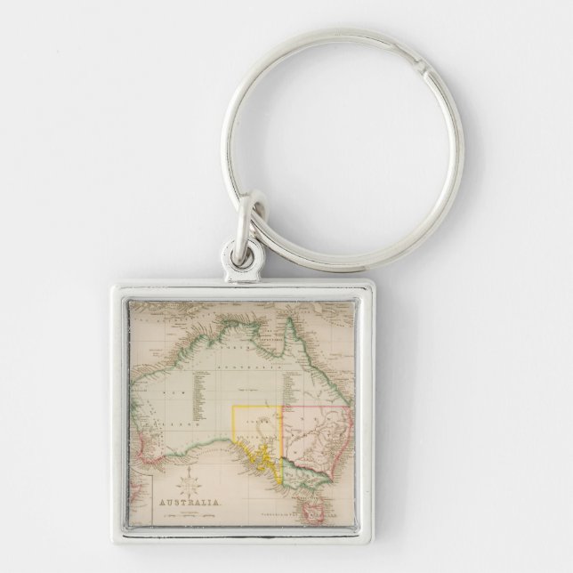 Map of Australia & New Zealand Keychain (Front)