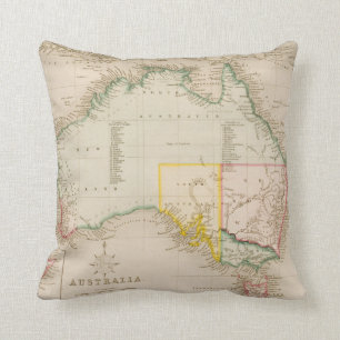 Map of Australia & New Zealand Throw Pillow