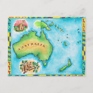 Map of Australia Postcard