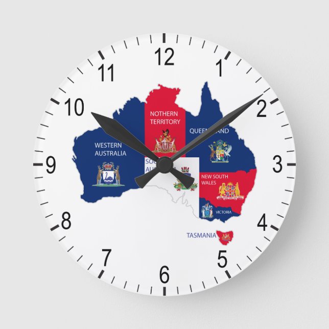 Map of Australia Round Clock (Front)