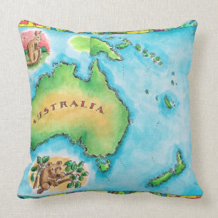 Map of Australia Throw Pillow