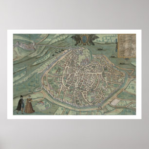 Map of Avignon, from 'Civitates Orbis Terrarum' by Poster