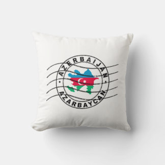 Map of Azerbaijan, Postal Passport Stamp, Travel S Throw Pillow
