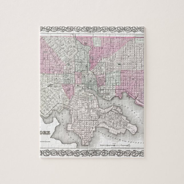 Map of Baltimore Maryland Jigsaw Puzzle (Vertical)