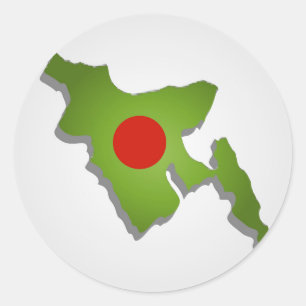 Map of Bangladesh Classic Round Sticker