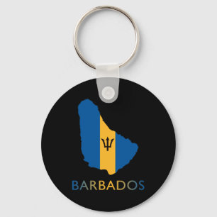 Map Of Barbados Keychain