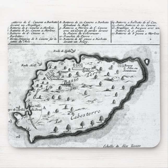 Map of Barbados Mouse Pad (Front)