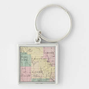 Map of Barron County, State of Wisconsin Keychain