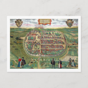 Map of Barth, from 'Civitates Orbis Terrarum' by G Postcard