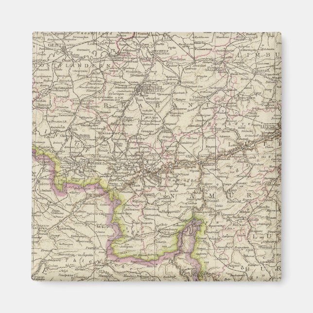 Map of Belgium and Luxembourg Magnet (Front)