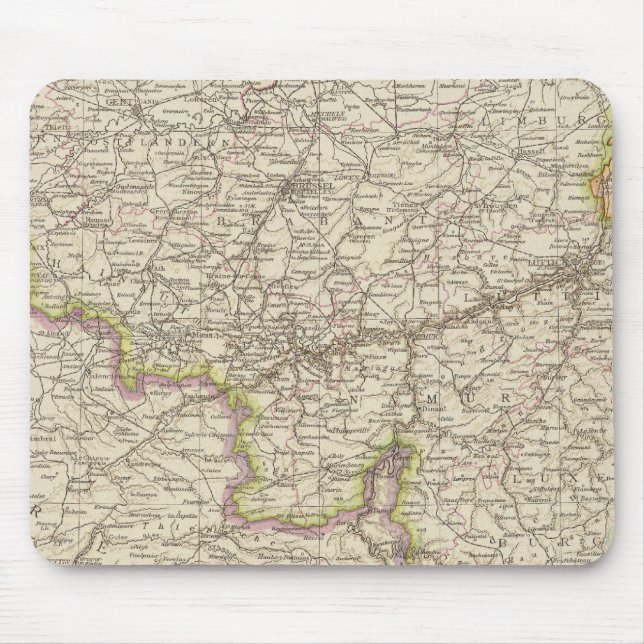 Map of Belgium and Luxembourg Mouse Pad (Front)
