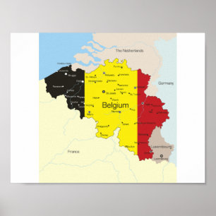 Map Of Belgium Poster