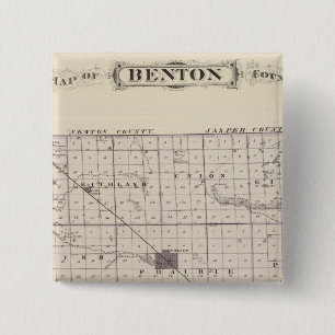 Map of Benton County 2 Inch Square Button