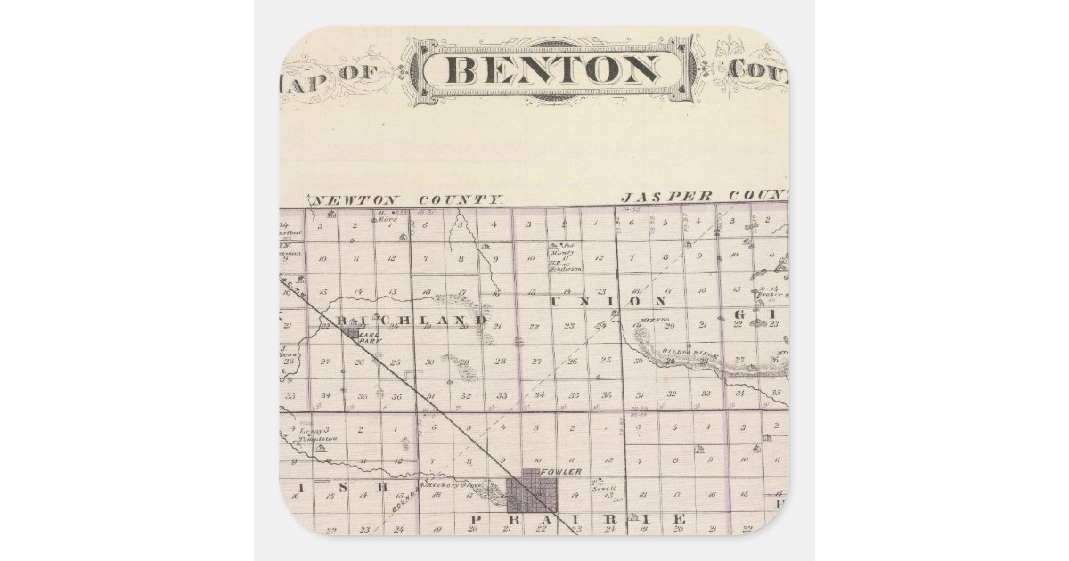 Map Of Benton County Square Sticker R4518a361e3294762b4acc5e23e70a30a 0ugmc 8byvr 630 ?view Padding=[285%2C0%2C285%2C0]