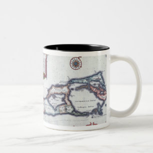 Map of Bermuda Two-Tone Coffee Mug