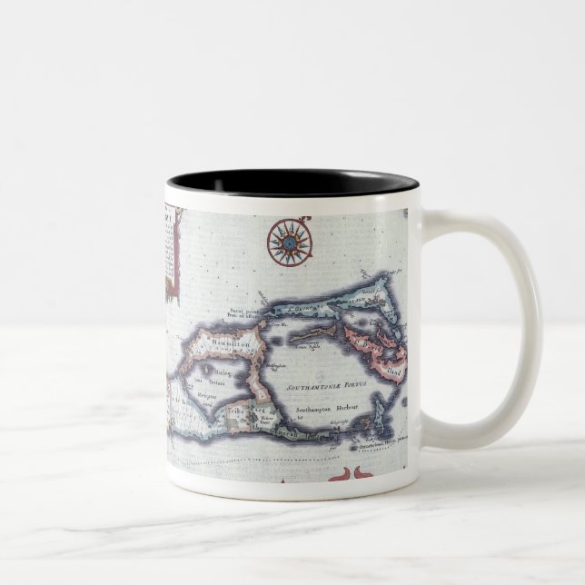 Map of Bermuda Two-Tone Coffee Mug (Right)