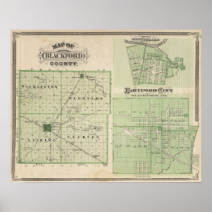 Map of Blackford County with Montpelier Poster