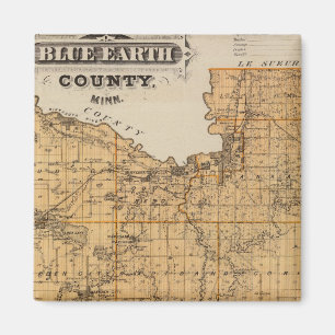 Map of Blue Earth County, Minnesota Magnet