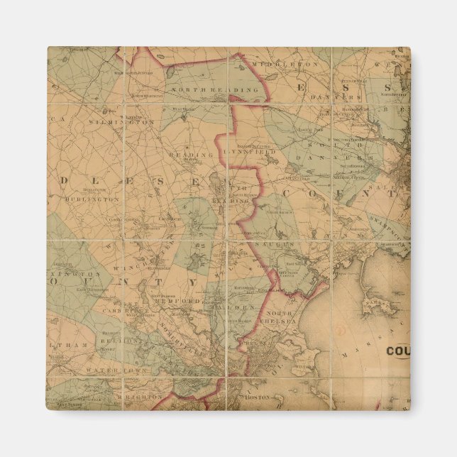 Map Of Boston 2 Magnet (Front)