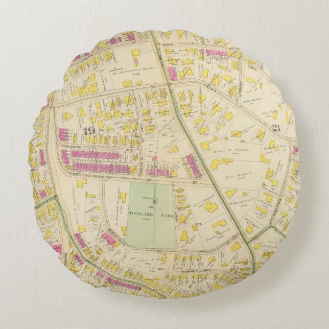 Map of Boston 7 Round Pillow (Front)