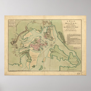 Map of Boston, Drawn by the British Army, 1776 Poster