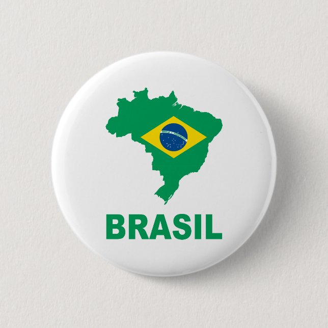 Map Of Brazil 2 Inch Round Button (Front)