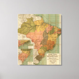 Map of Brazil Canvas Print
