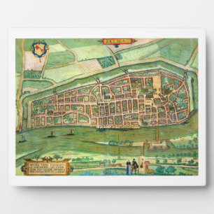 Map of Bremen, from 'Civitates Orbis Terrarum' by Plaque