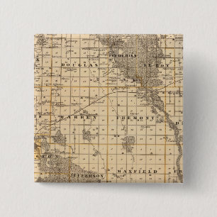 Map of Bremer County 2 Inch Square Button