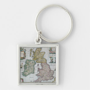 Map of Britain, 1631 Keychain