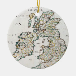 Map of Britain and Ireland, published Paris 1640 ( Ceramic Ornament
